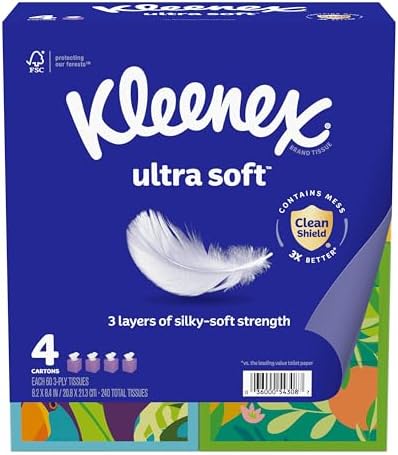 Ultra Soft Facial Tissues – 3-Ply Gentle, Strong & Hypoallergenic Everyday Tissues