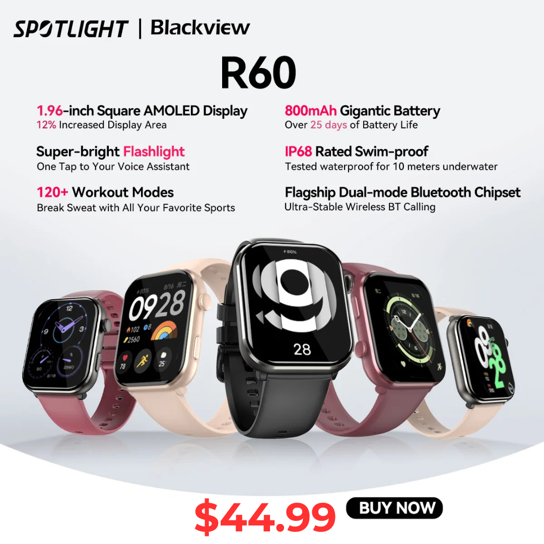 Reloj inteligente Blackview R60: pantalla AMOLED, batería de 20 días y seguimiento avanzado de la salud