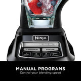 Ninja BL770 Mega Kitchen System, 1500W, 4 Functions for Smoothies, Processing, Dough, Drinks & More, with 72 Blender Pitcher, 64 Processor Bowl, (2) 16-Oz. To-Go, Black, with 2 Nutri Cups + Lids
