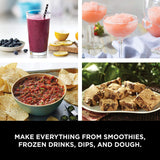 Ninja BL770 Mega Kitchen System, 1500W, 4 Functions for Smoothies, Processing, Dough, Drinks & More, with 72 Blender Pitcher, 64 Processor Bowl, (2) 16-Oz. To-Go, Black, with 2 Nutri Cups + Lids