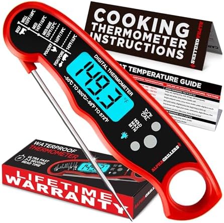 Instant Read Digital Meat Thermometer – Fast, Accurate Food Thermometer for Cooking & Grilling