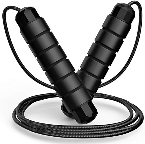 Adjustable Speed Jump Rope with Ball Bearings and Foam Handles for Home Gym Fitness