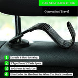Car Seat Headrest Hooks – Universal 360° Rotating S-Type Storage Hangers for Bags, Coats, and Groceries