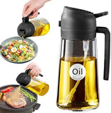 Glass Oil Sprayer and Dispenser – Refillable Cooking Spray Bottle with Portion Control