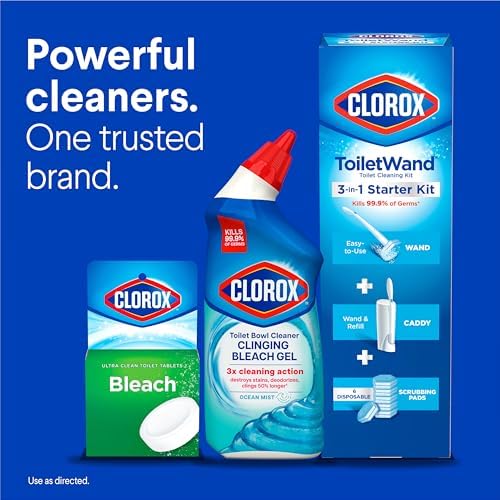 Toilet Bowl Cleaner Gel – Clinging Bleach for Deep Clean, Stain Removal & Odor Control, Ocean Mist Scent
