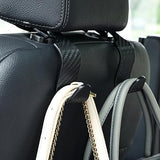 Car Seat Headrest Hooks – Universal 360° Rotating S-Type Storage Hangers for Bags, Coats, and Groceries