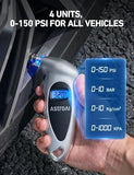 Digital Tire Pressure Gauge with Backlit LCD – Accurate 0–150 PSI, Multi-Unit, Compact Air Pressure Tester