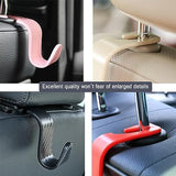 Car Seat Headrest Hooks – Universal 360° Rotating S-Type Storage Hangers for Bags, Coats, and Groceries