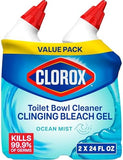 Toilet Bowl Cleaner Gel – Clinging Bleach for Deep Clean, Stain Removal & Odor Control, Ocean Mist Scent