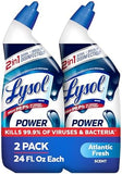 Toilet Bowl Cleaner Gel – Max Strength Disinfecting & Stain-Removing Bathroom Cleaner, Bleach-Free, Atlantic Fresh Scent, 24 oz (2 Pack)