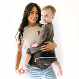 Tushbaby the Only Safety Certified Hip Seat Baby Carrier - as Seen on Shark Tank-Adjustable, Machine Washable, Ergonomic Newborn + Toddler + Child Carrier, Safe Ultra-Comfortable Waist Carrier Grey