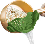 AUOON Clip on Strainer Silicone for All Pots and Pans, Pasta Strainer Clip on Food Strainer for Meat Vegetables Fruit Silicone Kitchen Colander