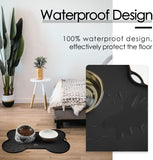 Super Design Dog Food Mat Dog Bowl Mat for Food and Water Silicone Non Spill Cat Feeding Mat Puppy Placemat Waterproof - 20.5" X 14.5", Black