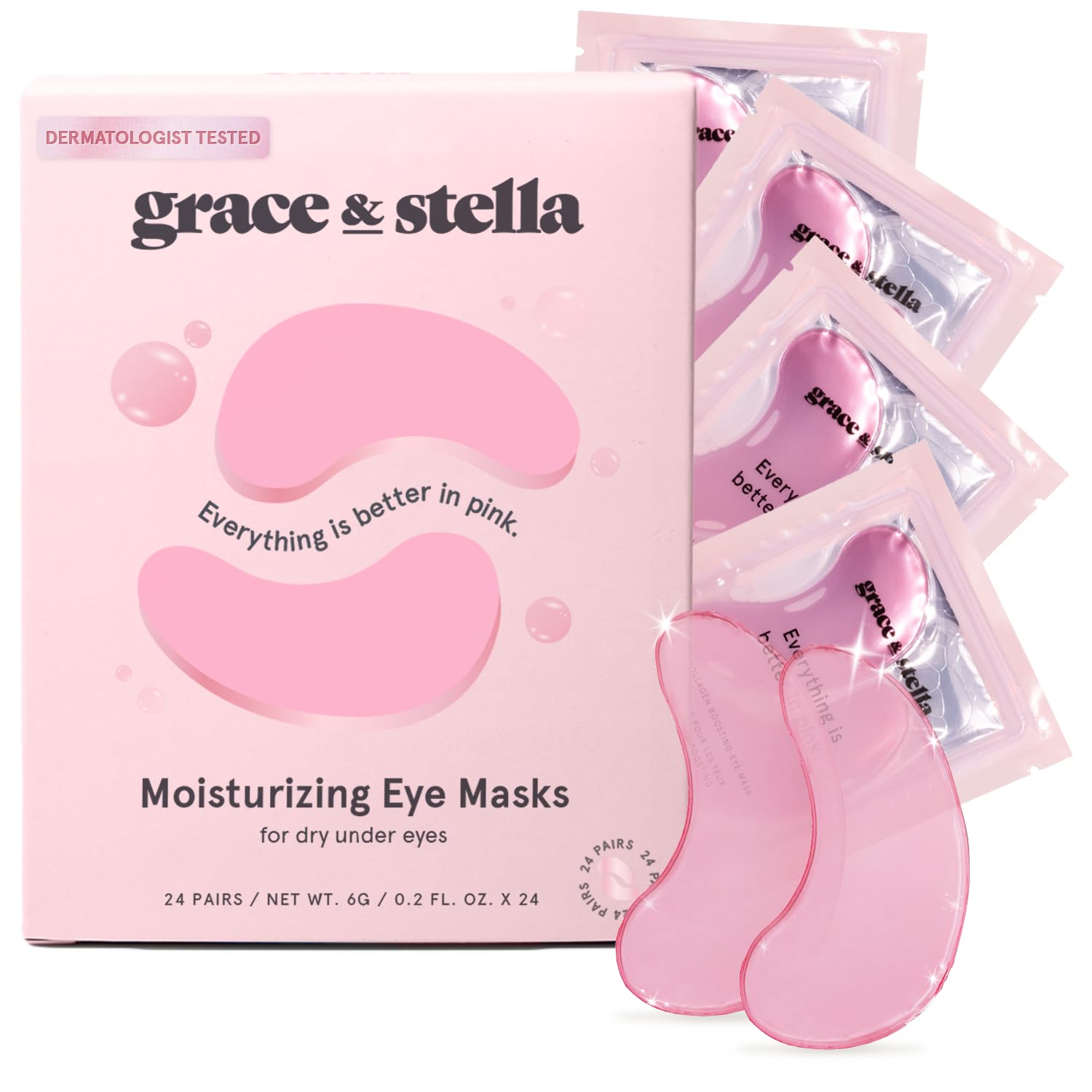 Grace & Stella under Eye Mask - Christmas Gifts for Women, Christmas Gifts for Mom - Reduce Dark Circles, Puffy Eyes, Undereye Bags, Wrinkles - Gel under Eye Patches - Vegan (24 Pairs, Gold)