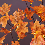 LIGHTSHARE 6FT 120LED Artificial Lighted Maple Tree Warm White Fall Decorations Indoor Ourdoor, Orange