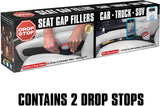Drop Stop - the Original Patented Car Seat Gap Filler (As Seen on Shark Tank) - between Seats Console Organizer, Set of 2 and Slide Free Pad and Light