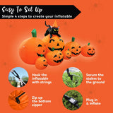 7 FT Long Halloween Inflatables Pumpkin Outdoor Decorations, 7 Pumpkins outside Decoration with Witch'S Cat with Build-In Leds Blow up Inflatables for Halloween Party Yard Lawn Garden Decor