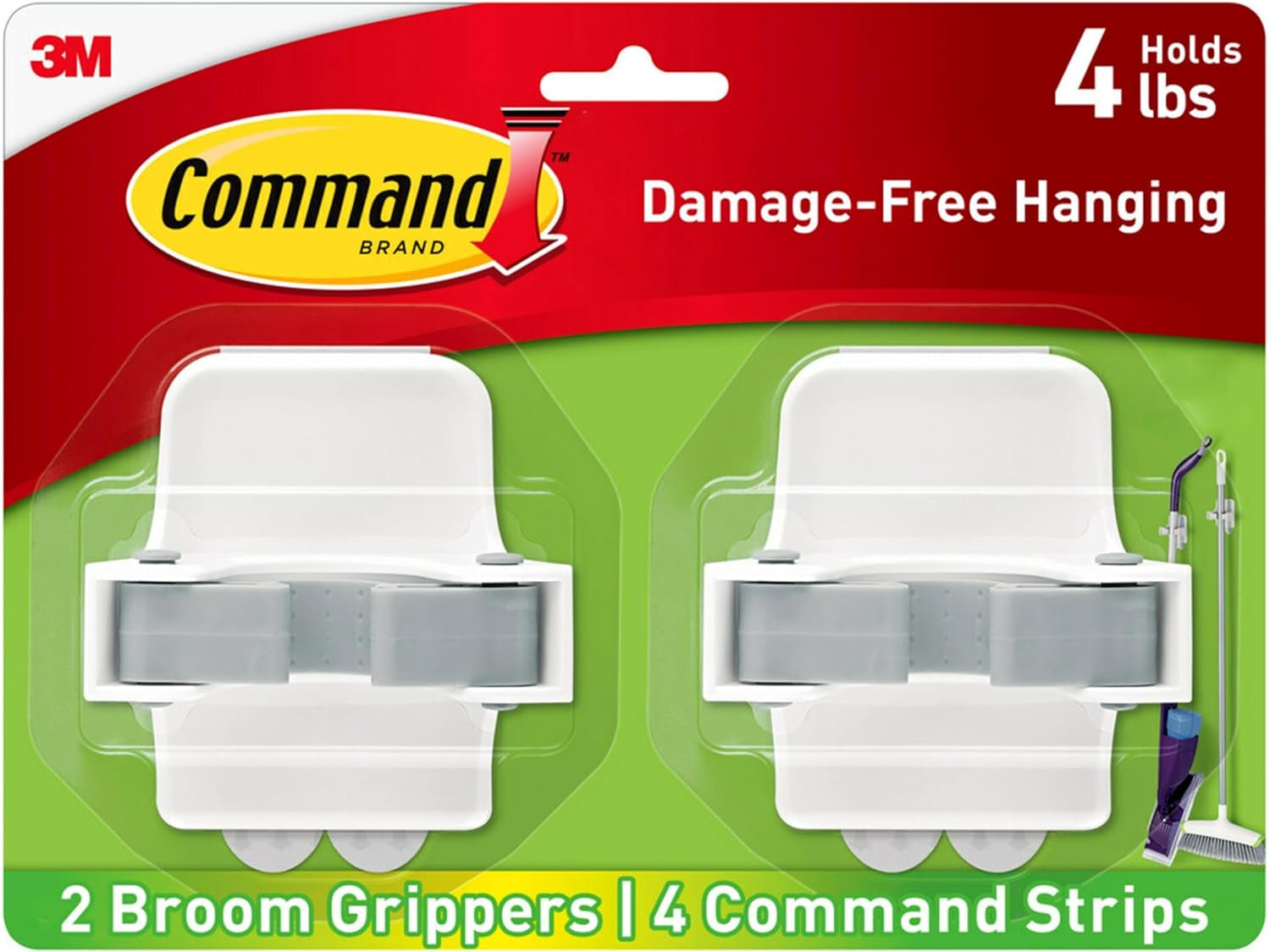 Damage-Free Broom and Mop Grippers – Wall Mount Organizer for Easy Storage