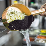 AUOON Clip on Strainer Silicone for All Pots and Pans, Pasta Strainer Clip on Food Strainer for Meat Vegetables Fruit Silicone Kitchen Colander