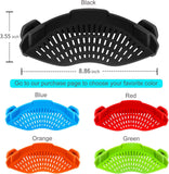 AUOON Clip on Strainer Silicone for All Pots and Pans, Pasta Strainer Clip on Food Strainer for Meat Vegetables Fruit Silicone Kitchen Colander