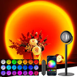 Sunset Lamp Projector with APP & Button Control, 360 Degree Rotation Multiple Colors Changing LED Lamp Night Light, Sunset Light for Bedroom Decor/Party/Christmas Gifts/Tiktok Live/Room Decor
