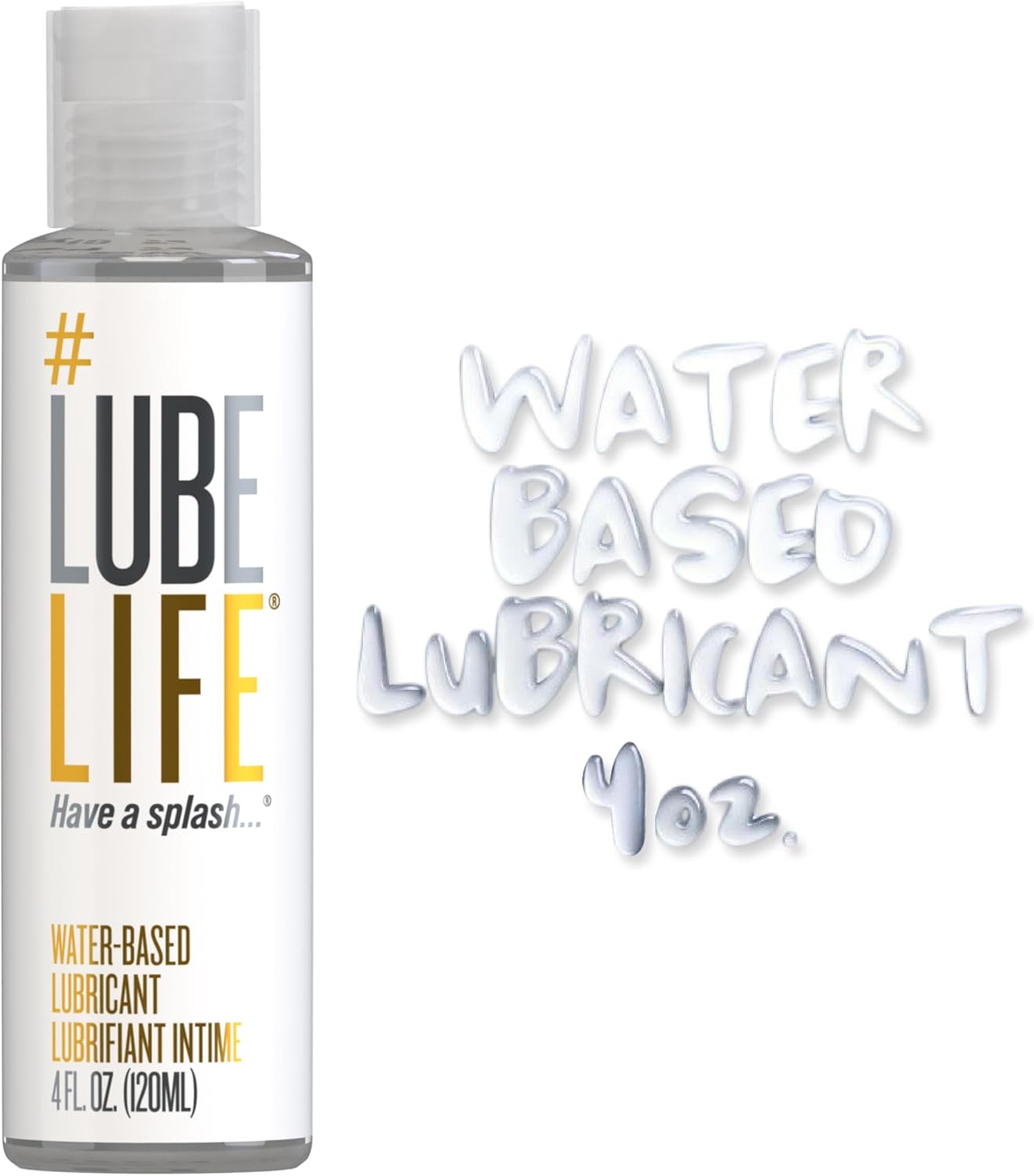 Lube Life Water-Based Personal Lubricant, Lube for Men, Women and Couples, Non-Staining, 12 Fl Oz