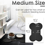 Super Design Dog Food Mat Dog Bowl Mat for Food and Water Silicone Non Spill Cat Feeding Mat Puppy Placemat Waterproof - 20.5" X 14.5", Black