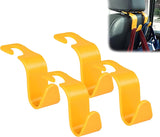 Car Seat Headrest Hooks – Universal 360° Rotating S-Type Storage Hangers for Bags, Coats, and Groceries