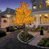 LIGHTSHARE 6FT 120LED Artificial Lighted Maple Tree Warm White Fall Decorations Indoor Ourdoor, Orange