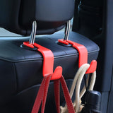 Car Seat Headrest Hooks – Universal 360° Rotating S-Type Storage Hangers for Bags, Coats, and Groceries