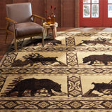Home Dynamix Buffalo Bear Area Rug, 1'10"X6'10", Brown/ Red, Rectangular