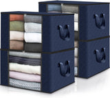 Fab Totes 6-Pack Foldable Fabric Storage Bags for Clothes and Blankets, Grey and Black