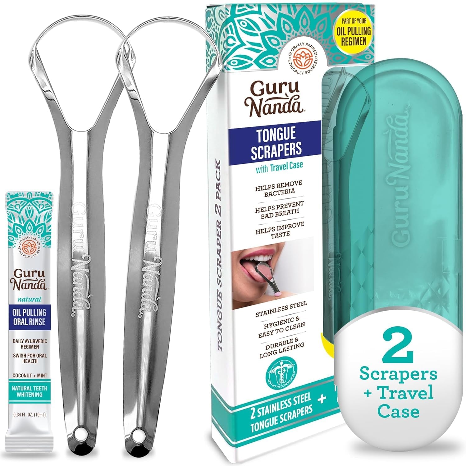 Stainless Steel Tongue Scraper – Medical-Grade Oral Care Tool for Fresh Breath