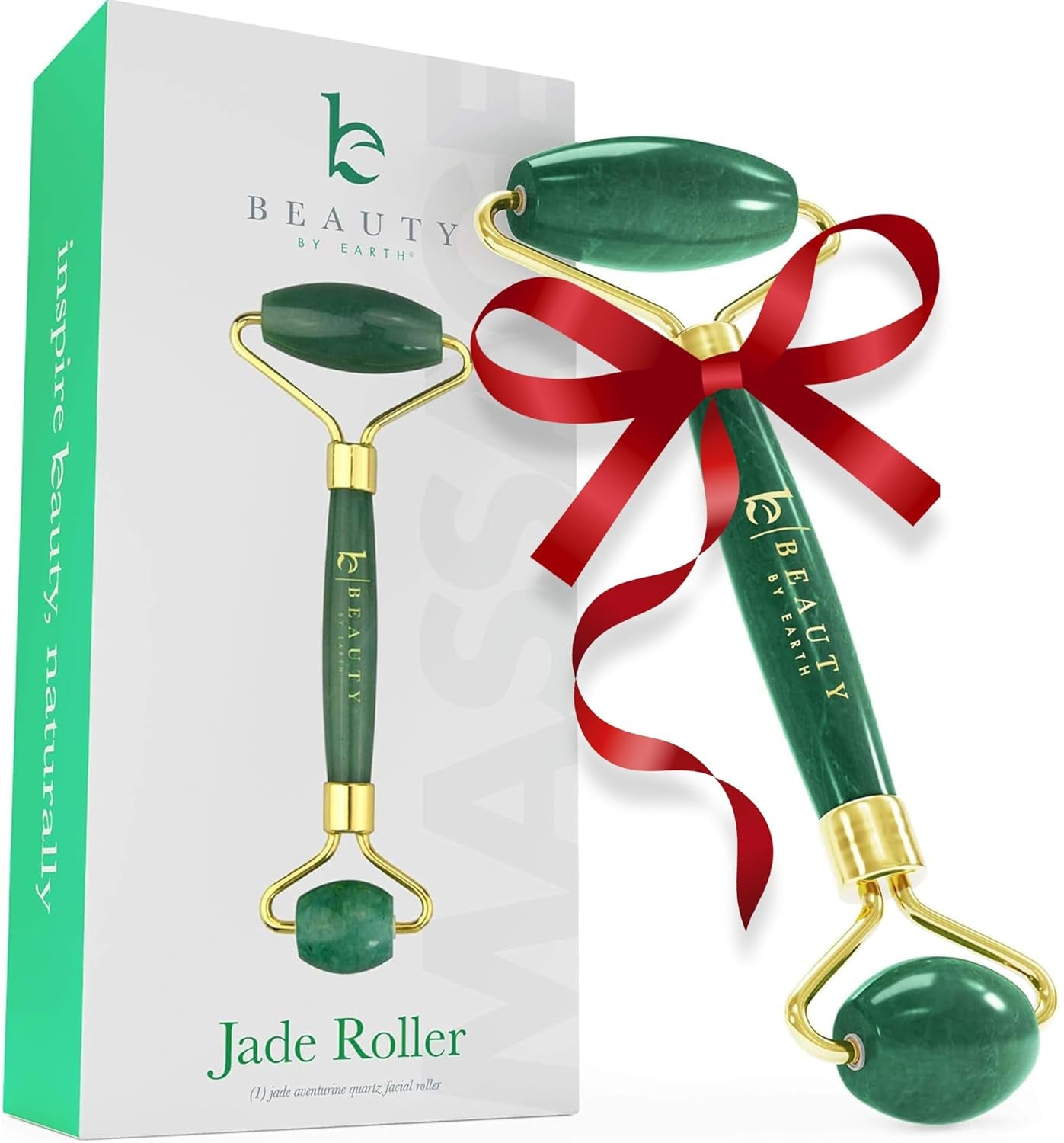Rodillo facial de jade: masajeador para el cuidado de la piel con rodillo para ojos para aliviar la hinchazón y la relajación