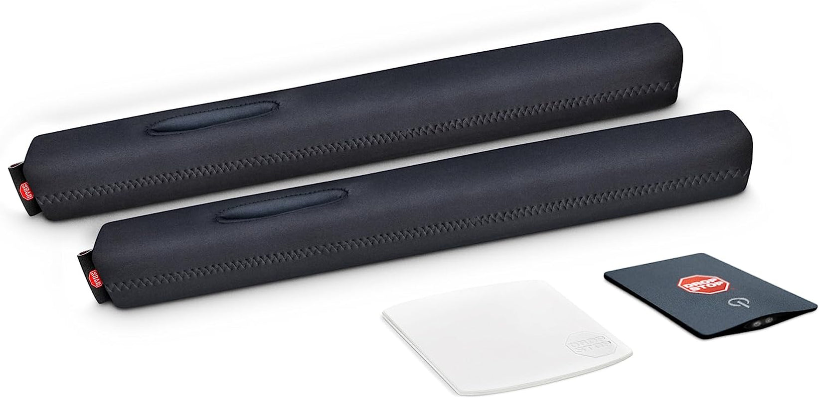 Drop Stop - the Original Patented Car Seat Gap Filler (As Seen on Shark Tank) - between Seats Console Organizer, Set of 2 and Slide Free Pad and Light