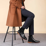 Men’s Genuine Leather Chelsea Boots – Waterproof Winter Ankle Boots with Pigskin Lining