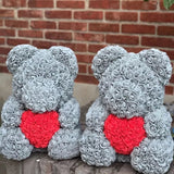 Osito de peluche rosa de 40 cm: regalo de flores artificiales hecho a mano para San Valentín, bodas y cumpleaños