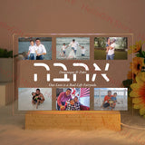 Custom Photo LED Night Light with Text – Personalized Acrylic & Wood USB Lamp