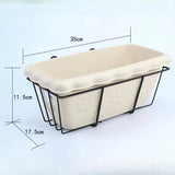 Hanging Balcony Railing Planter with Tray and Rack for Outdoor Gardening
