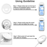Portable LED Selfie Ring Light – USB Rechargeable Clip-On Fill Light for iPhone, Android & Livestreaming