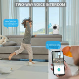 Cámara de seguridad inteligente WiFi de 1080P: monitor para bebés y mascotas en interiores con visión nocturna y seguimiento de movimiento