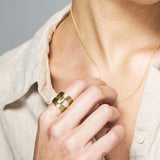 Minimalist Wide Band Ring – 18K Gold Plated Stainless Steel, Waterproof & Chic