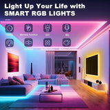 RGB LED Strip Lights – Smart App & Remote Control, USB-Powered, 16 Million Colors