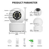 Cámara de seguridad inteligente WiFi de 1080P: monitor para bebés y mascotas en interiores con visión nocturna y seguimiento de movimiento