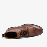 Men’s Genuine Leather Outdoor Boots – Waterproof Ankle-High Slip-On Boots for Spring & Autumn