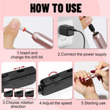 Portable Electric Nail Drill for Manicure & Pedicure – Adjustable Speed, Low Noise & Compact Design