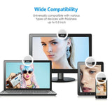 Portable LED Selfie Ring Light – USB Rechargeable Clip-On Fill Light for iPhone, Android & Livestreaming