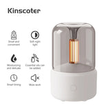 Difusor y humidificador de aroma ultrasónico con luz de vela de 120 ml: aceites esenciales, luz nocturna LED, alimentación por USB