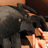 Giant Black Spider Plush – Super Soft Realistic Stuffed Animal for Halloween Decor