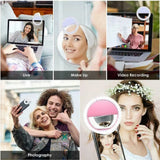 Portable LED Selfie Ring Light – USB Rechargeable Clip-On Fill Light for iPhone, Android & Livestreaming